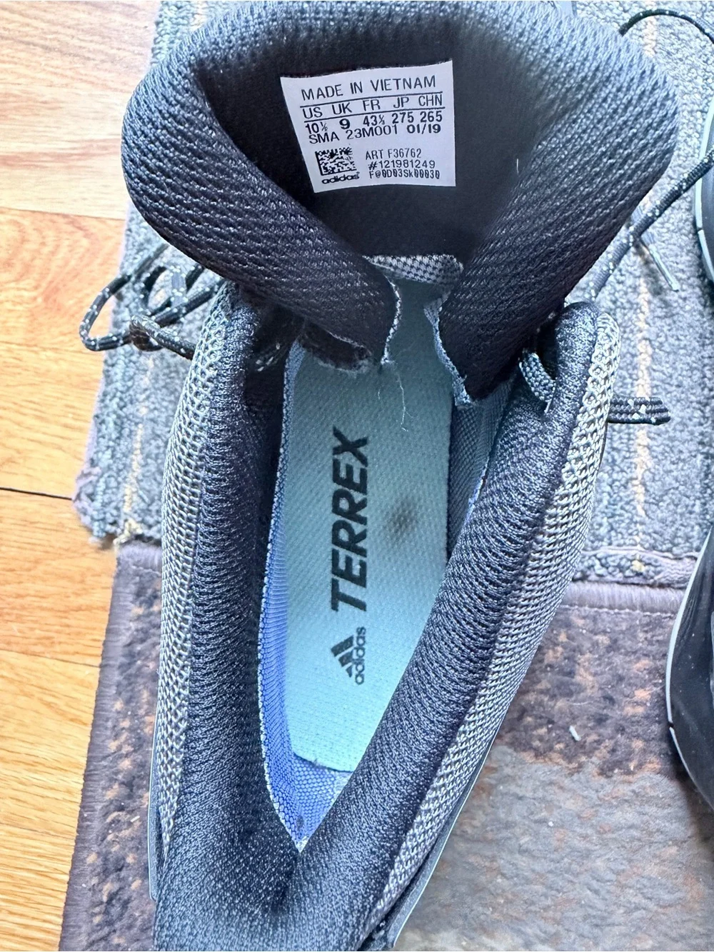 adidas Terrex Mid-Cut Hiking Boots in Black with Mint Accents